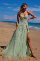Nox Anabel 1371-G Glitter Tulle and Lace Prom Gown